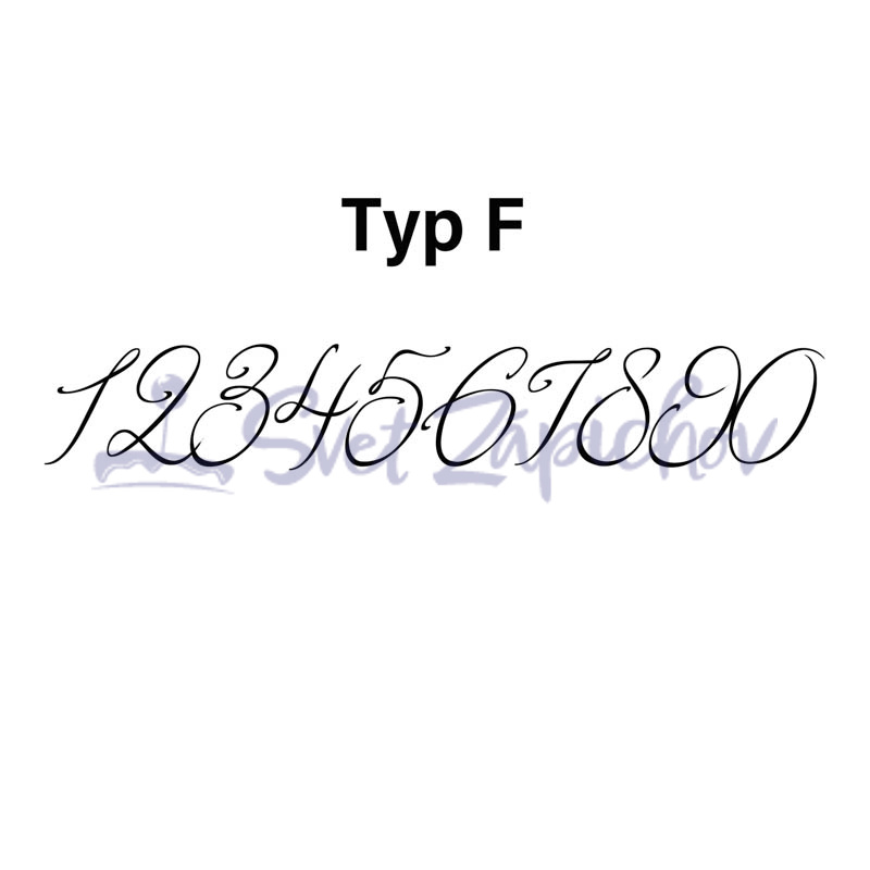Jednočíslo 0-9 Typ čísla F