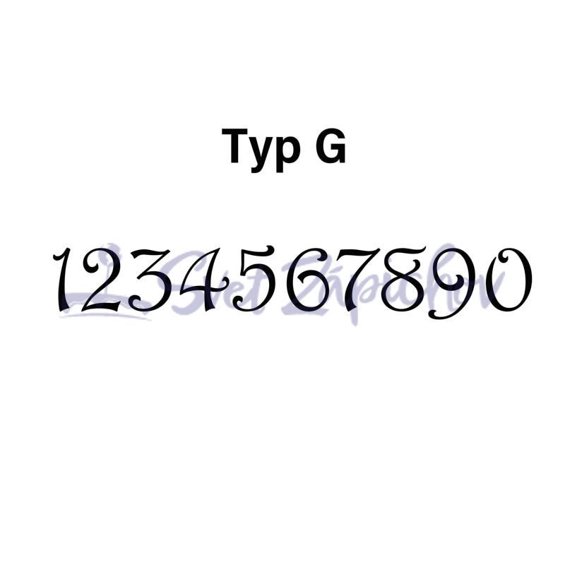 Jednočíslo 0-9 Typ čísla G