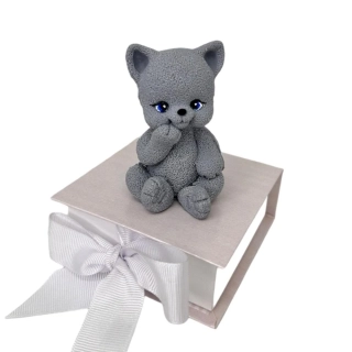 Čokoládová figúrka mačiatko šedé