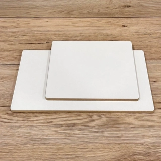 Hrubý 8 mm podnos obdĺžnik - Biely